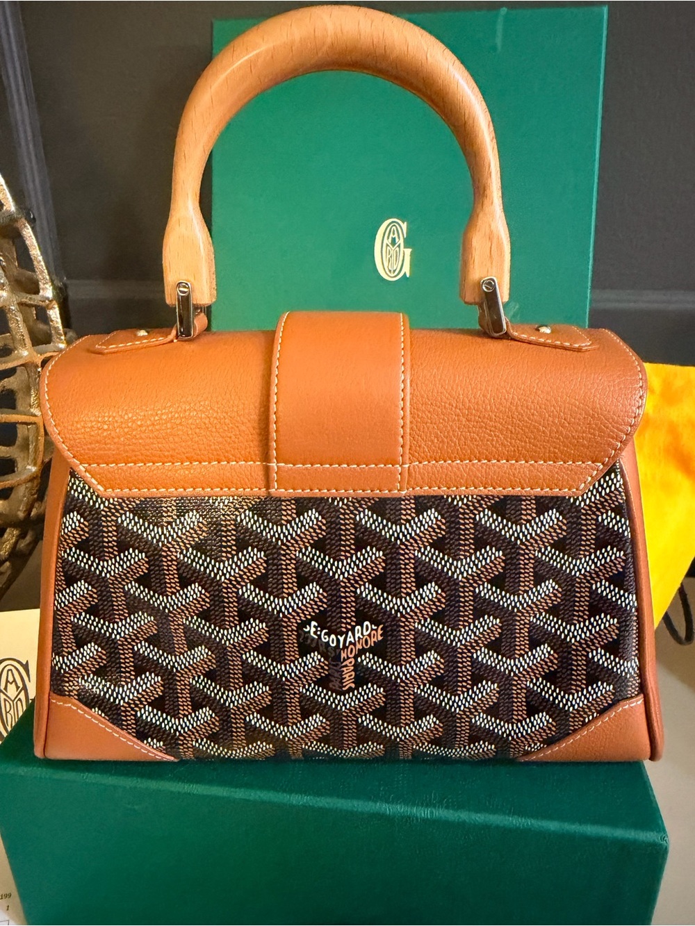 Goyard Saigon Mini Souple Crossbody Top Handle Bag | Full Set + | Like New - Picture 7 of 11